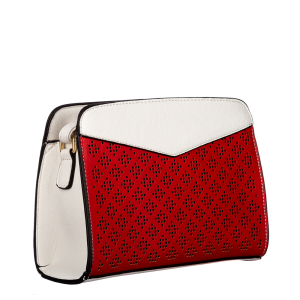 Perfa fehér és piros női táska, 2 - Kalapod.hu